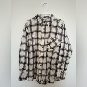 Northeast Outfitters Mens White Flannel Button up / Size Medium
